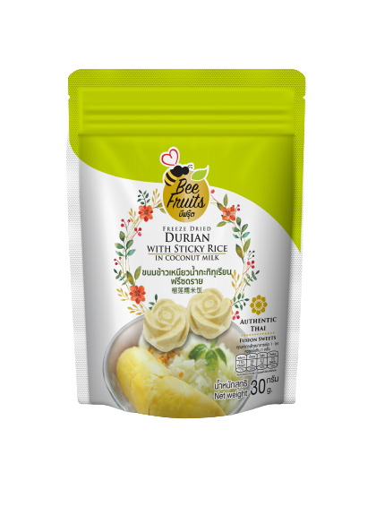 Freeze Dried Durian with Sticky Rice in Coconut Milk - Bee Fruits (30g ...